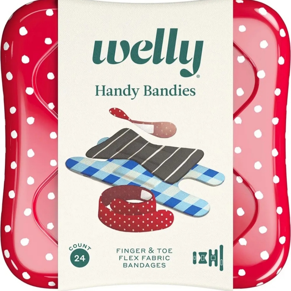 Welly Bandages 24 Count (Pack of 1), Handy Bandies - Assorted Shapes Classic⁸